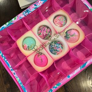 Lilly Pulitzer Ornament Set with Organizer Container